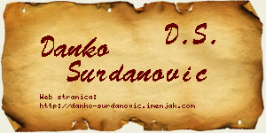 Danko Surdanović vizit kartica